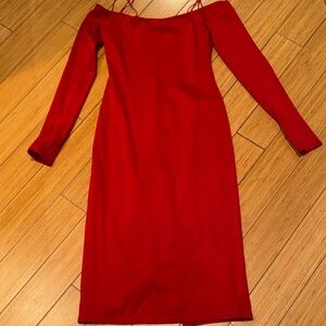 Alice + Olivia Red Long Sleeve Dress